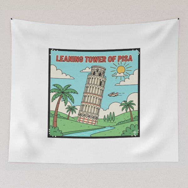 Item preview, Retro Anime Leaning Tower Of Pisa Travel T Shirt Design designed and sold by ANIMEX00.