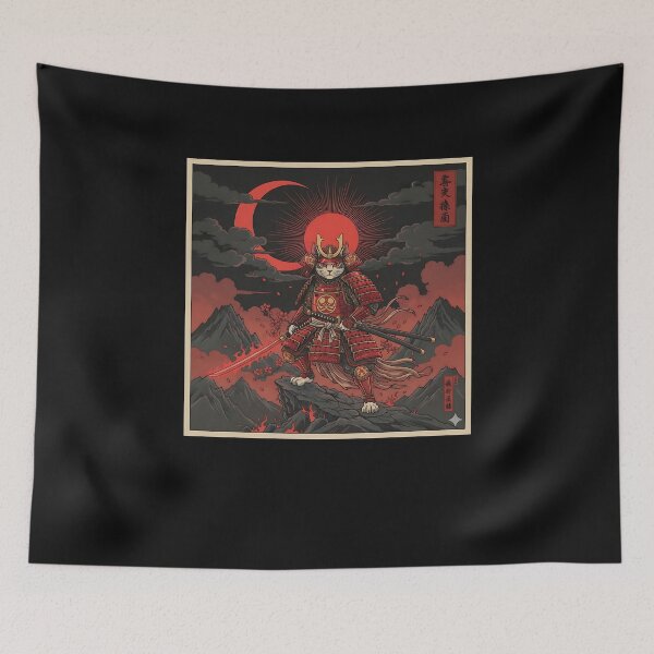 Item preview, Samurai Cat  Vintage Japanese Art Cat Samurai designed and sold by merlinnears.