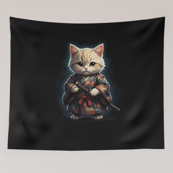 Item preview, Samurai Cat - Vintage Japanese Ukiyo-E  Ninja Cat Vibes  designed and sold by merlinnears.