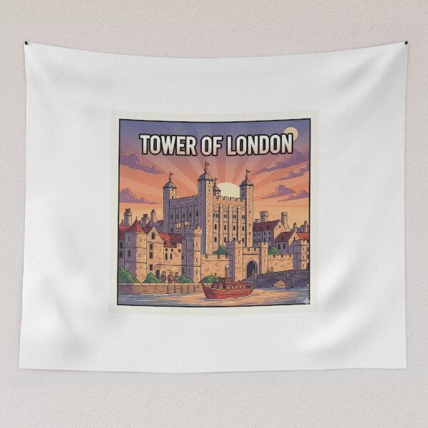 Item preview, Retro Anime Tower Of London Travel T Shirt Design designed and sold by ANIMEX00.