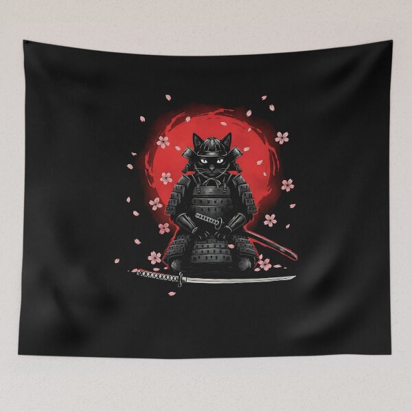 Item preview, Samurai Cat Graphic Tee Warrior Vintage Japanese Art Anime  designed and sold by merlinnears.