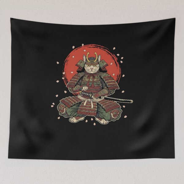Item preview, Samurai Cat Graphic Tee Warrior Vintage Japanese Art Anime  designed and sold by merlinnears.