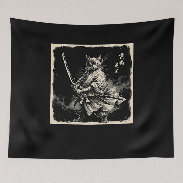 Item preview, Samurai Cat Graphic Warrior Vintage Japanese Art Anime designed and sold by merlinnears.