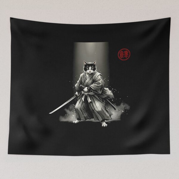Item preview, Samurai Cat Graphic Warrior Vintage Japanese Art designed and sold by merlinnears.