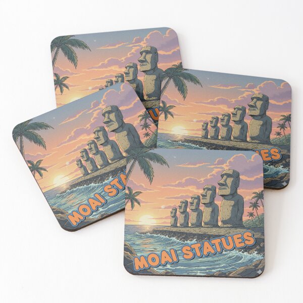 Item preview, Retro Anime Moai Statues Travel T Shirt Design designed and sold by ANIMEX00.