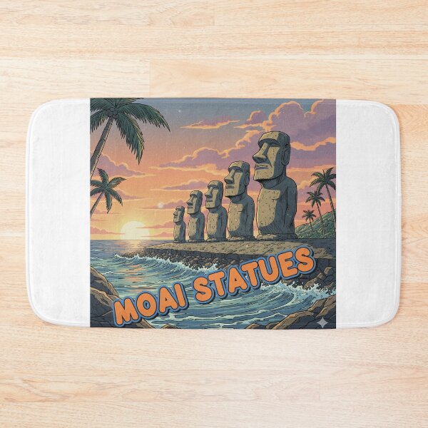 Item preview, Retro Anime Moai Statues Travel T Shirt Design designed and sold by ANIMEX00.