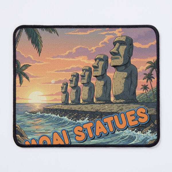 Item preview, Retro Anime Moai Statues Travel T Shirt Design designed and sold by ANIMEX00.