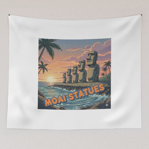 Item preview, Retro Anime Moai Statues Travel T Shirt Design designed and sold by ANIMEX00.