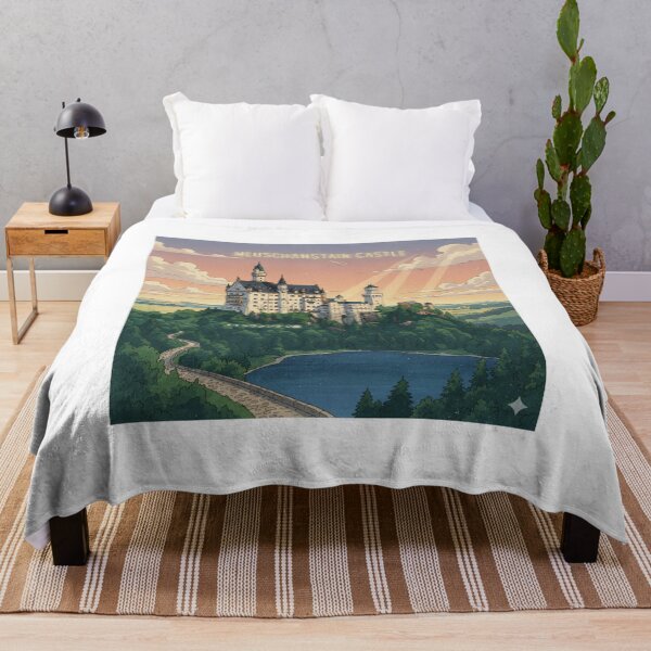 Item preview, Retro Anime Neuschwanstein Castle Travel T Shirt Design designed and sold by ANIMEX00.