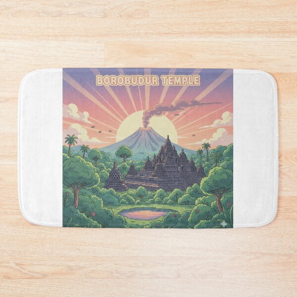 Item preview, Retro Anime Borobudur Temple Travel T Shirt Design designed and sold by ANIMEX00.