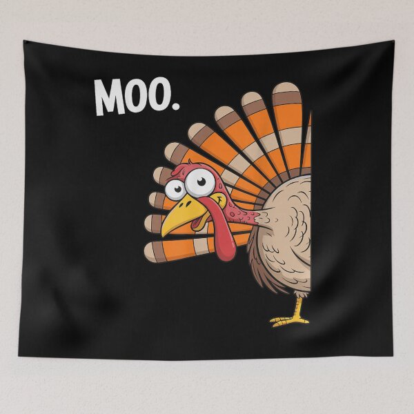 Item preview, Funny Confused Turkey Saying Moo Cartoon Thanksgiving Dinner Humorous Design designed and sold by Chaya Reid.
