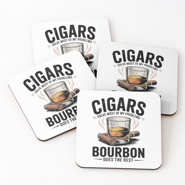 Item preview, Cigars Solve Problems Bourbon Does the Rest Father's Day designed and sold by AmparoBoyle.