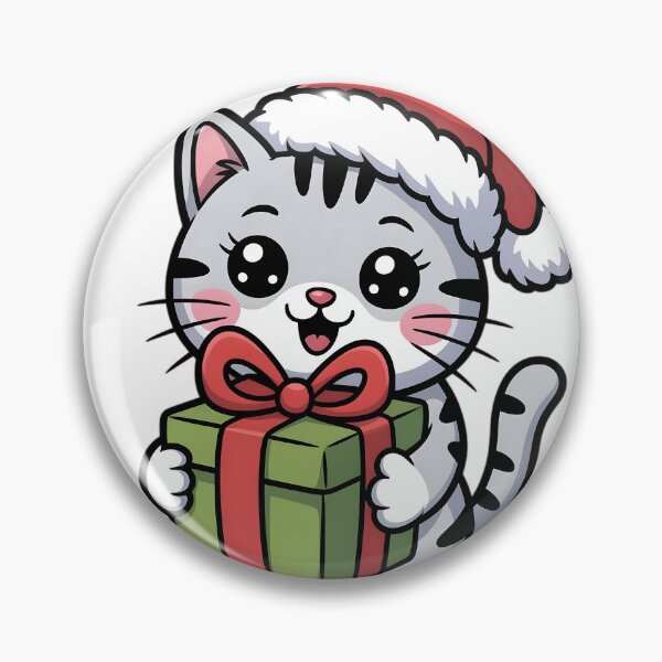 Item preview, Gato navideño kawaii – Diseño de animalitos navideños adorables designed and sold by ShirtHatch.