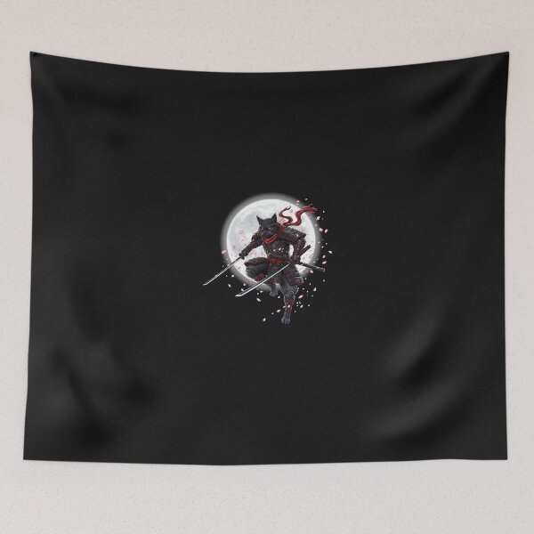 Item preview, Samurai Cat Japanese Vintage Ukiyo-E Warrior Art Graphic designed and sold by grumpzara.