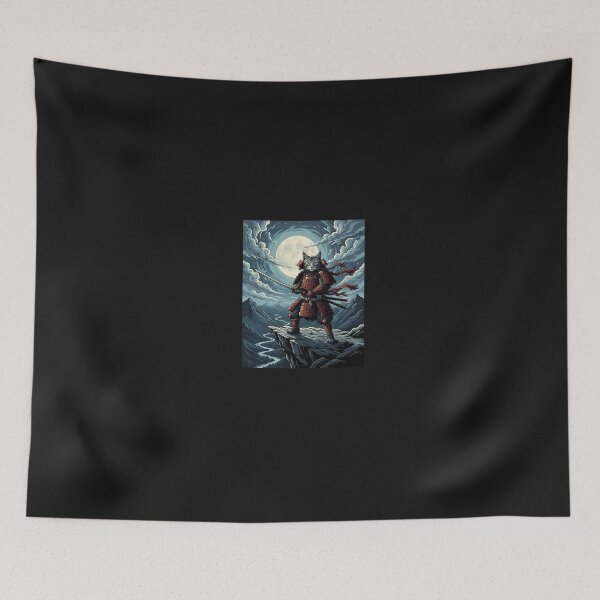 Item preview, Samurai Cat Japanese Vintage Ukiyo-E Warrior Art Graphic designed and sold by grumpzara.