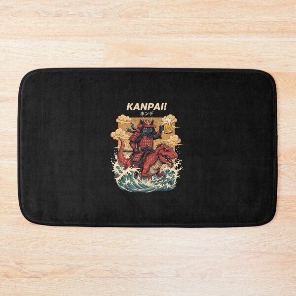 Item preview, Samurai Cat Riding Dinosaur With Beer Kanpai Design designed and sold by grumpzara.