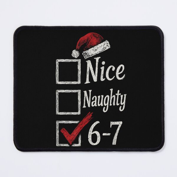 Item preview, Nice Naughty Checked 6-7 List Funny Christmas Birthday Santa Hat Design designed and sold by Suzu Comena.
