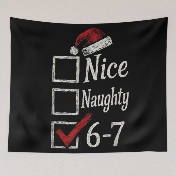 Item preview, Nice Naughty Checked 6-7 List Funny Christmas Birthday Santa Hat Design designed and sold by Suzu Comena.