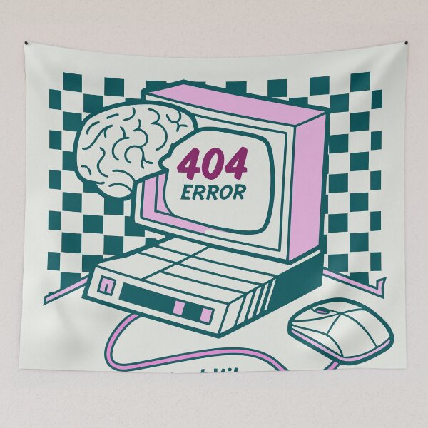 Item preview, Brain Offline 404 Error | Just Vibes | Cute Pixel Art Mental Health Design | Funny Tech Humor  designed and sold by Taanva.