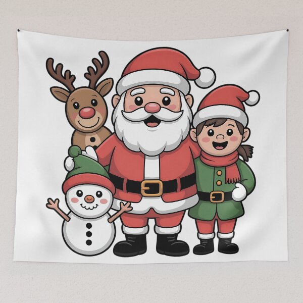 Item preview, Santa & Friends – Cute Christmas Cartoon Squad designed and sold by ShirtHatch.