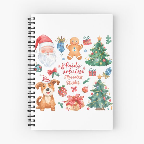 Item preview, Adorable Christmas icons featuring a dog, Santa Claus, a tree, a candle, a gift, and a gingerbread man, perfect for festive designs, adding a touch of holiday cheer to websites. designed and sold by PWDigitalArt.