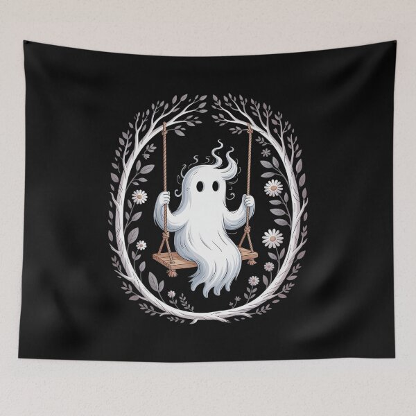 Item preview, Cottagecore Ghost Swing Floral Aesthetic Halloween Spooky designed and sold by petrichorsworld.