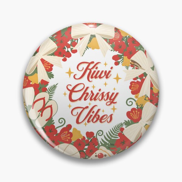 Item preview, Kiwiana Christmas Wreath – Pōhutukawa, Fern and Pavlova designed and sold by MvuuStudio.