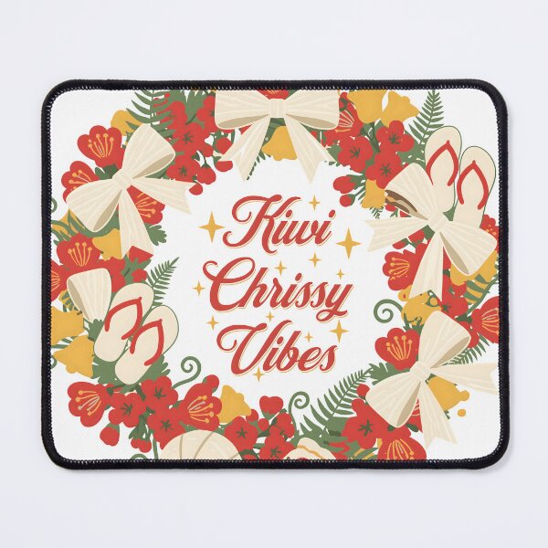 Item preview, Kiwiana Christmas Wreath – Pōhutukawa, Fern and Pavlova designed and sold by MvuuStudio.