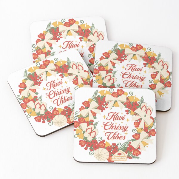 Item preview, Kiwiana Christmas Wreath – Pōhutukawa, Fern and Pavlova designed and sold by MvuuStudio.