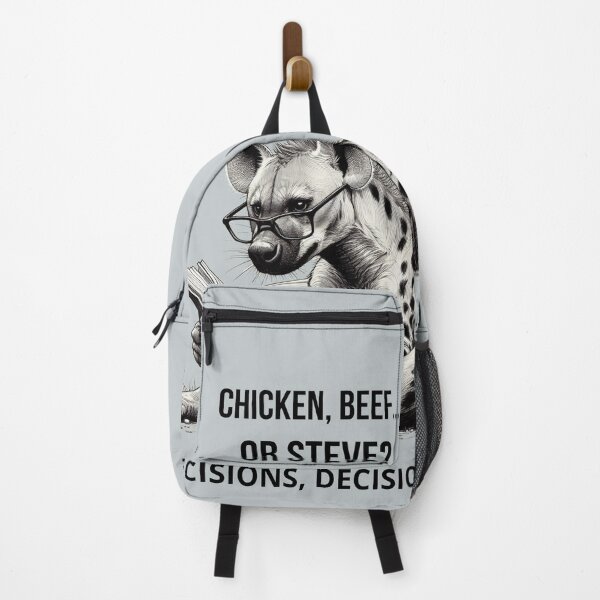 Item preview, Funny Dark Humour Hyena - Chicken, Beef or Steve? - Animal Anatomy Pun designed and sold by JonelCrafts.