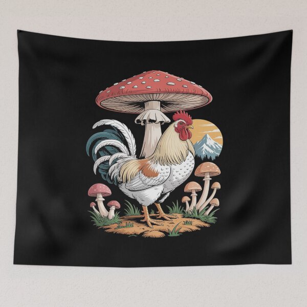 Item preview, Cottagecore Nature Mountain Mushroom Women Farm Chicken designed and sold by petrichorsworld.