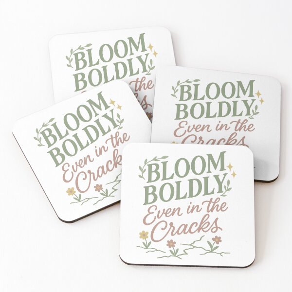 Item preview, Bloom Boldly Even in the Cracks • Inspirational Minimalist Floral Quote designed and sold by inkoutninja.
