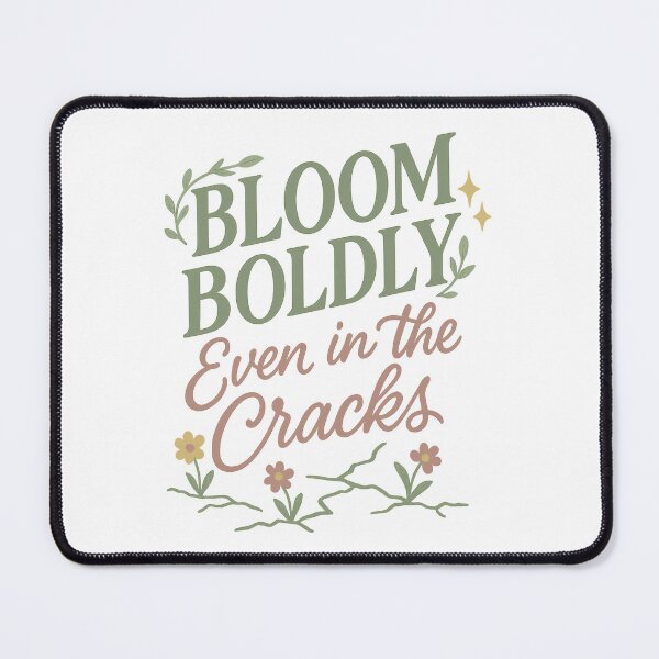 Item preview, Bloom Boldly Even in the Cracks • Inspirational Minimalist Floral Quote designed and sold by inkoutninja.