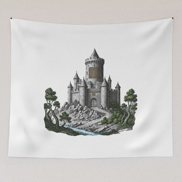 Item preview, Hilltop Fortress by the Stream designed and sold by CelticSoulShop.