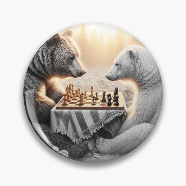 Item preview, Grisly and polar bear playing chess designed and sold by JonelCrafts.