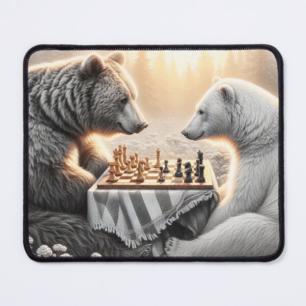 Item preview, Grisly and polar bear playing chess designed and sold by JonelCrafts.