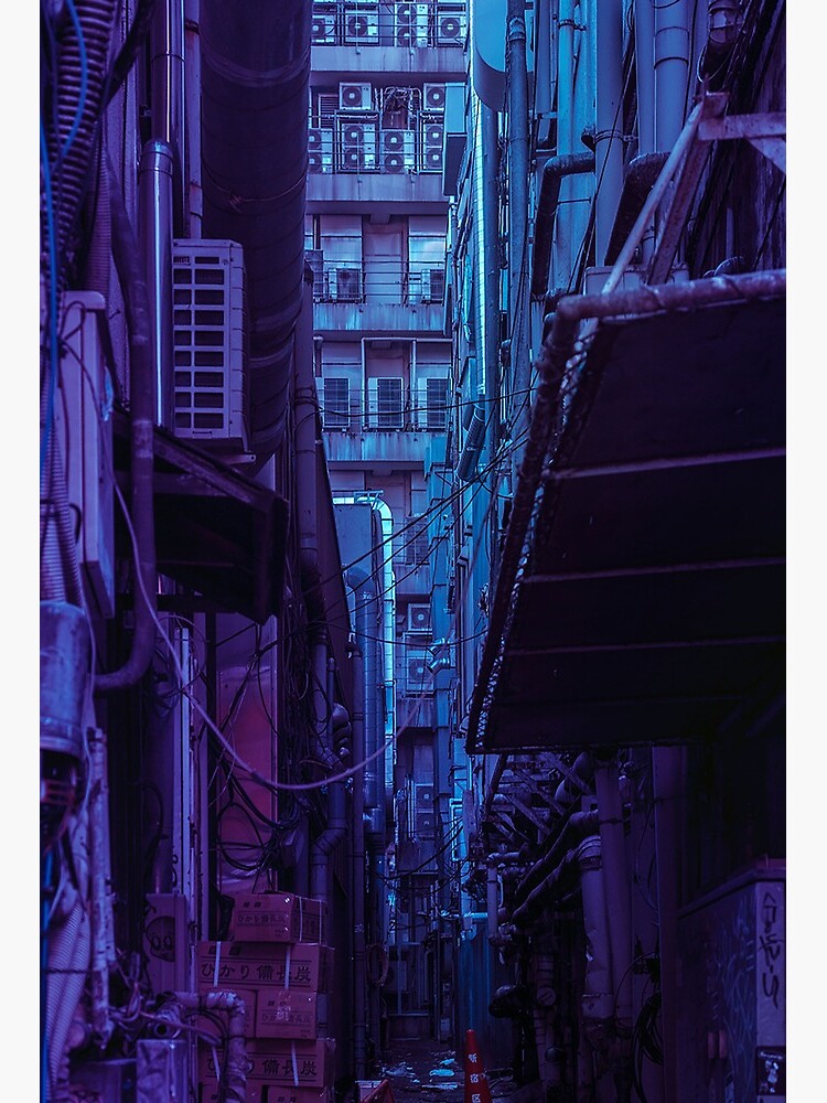 Alley Blue Aesthetic Art Board Print By Youngweezing Redbubble