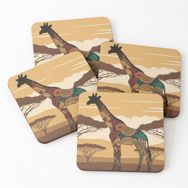 Item preview, Giraffe with skin of the flower of life symbol designed and sold by WildandWonders.