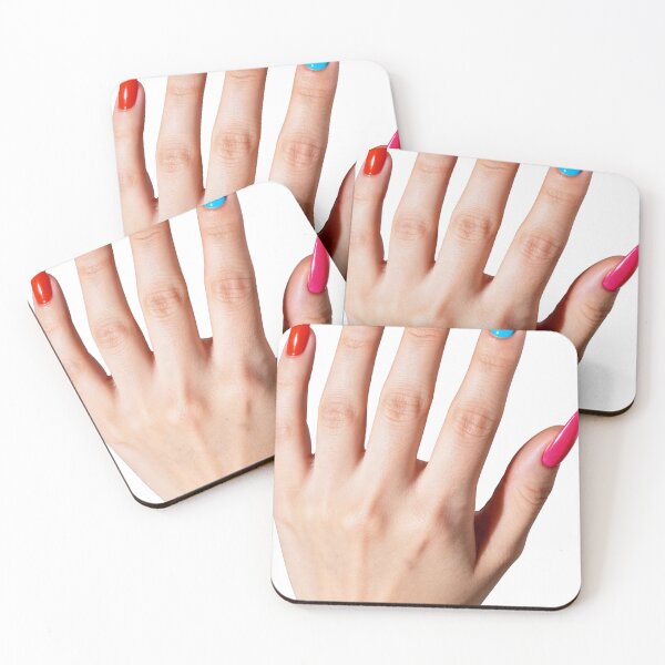 Item preview, Vibrant Colorful Nails on Elegant Woman’s Hand – Minimalist Beauty Art designed and sold by Pulse Creativity Designs.