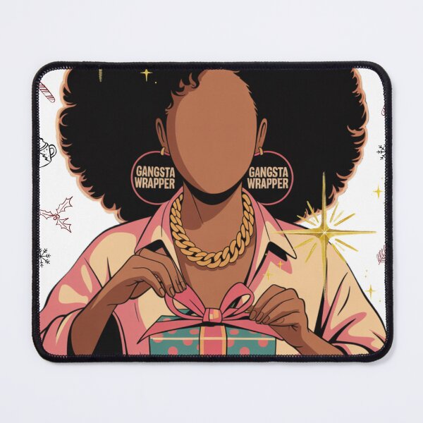 Item preview, Gangsta Wrapper Gift Afro Art – Funny Holiday Wrapping designed and sold by K-Lux.