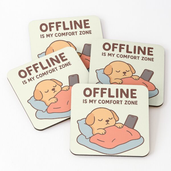 Item preview, Offline Puppy Mode – Cute Lazy Dog Funny Comfort Zone T-Shirt designed and sold by KDesignCrafts.