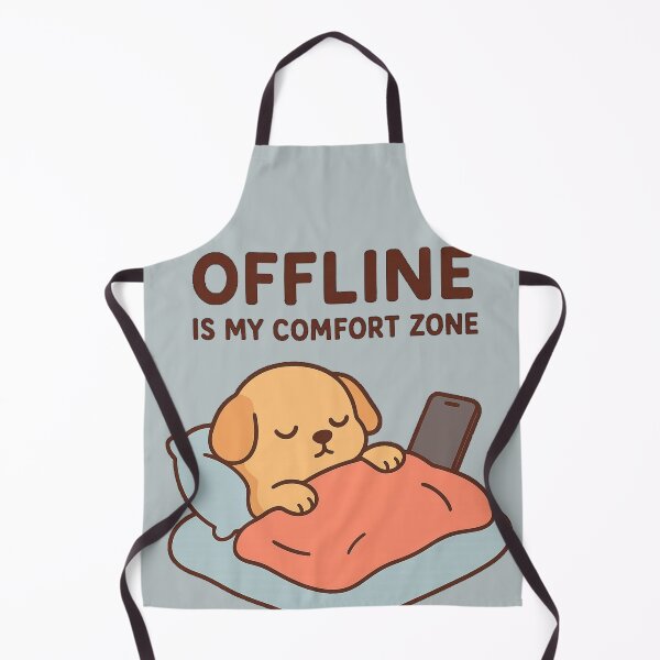 Item preview, Offline Puppy Mode – Cute Lazy Dog Funny Comfort Zone T-Shirt designed and sold by KDesignCrafts.