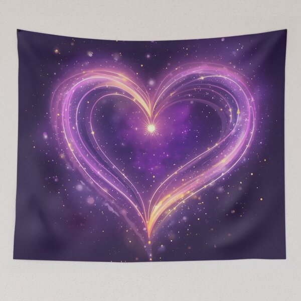 Item preview, Heart Constellation Sky – Dreamy Purple Universe Art designed and sold by Valeree Store.