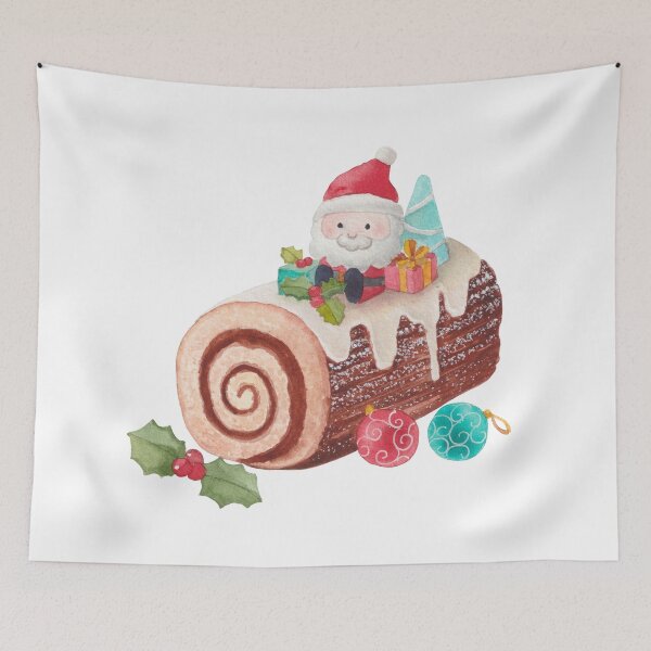 Item preview, Yule log Christmas cake with cute decoration designed and sold by fengyuhao.