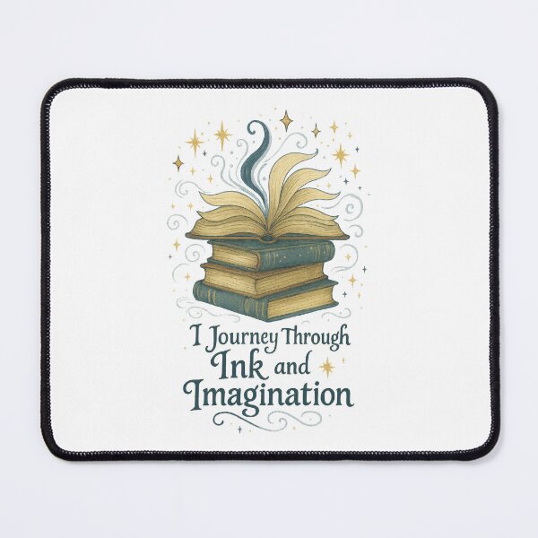 Item preview, I Journey Through Ink and Imagination • Magical Book Lover Fantasy Design designed and sold by inkoutninja.