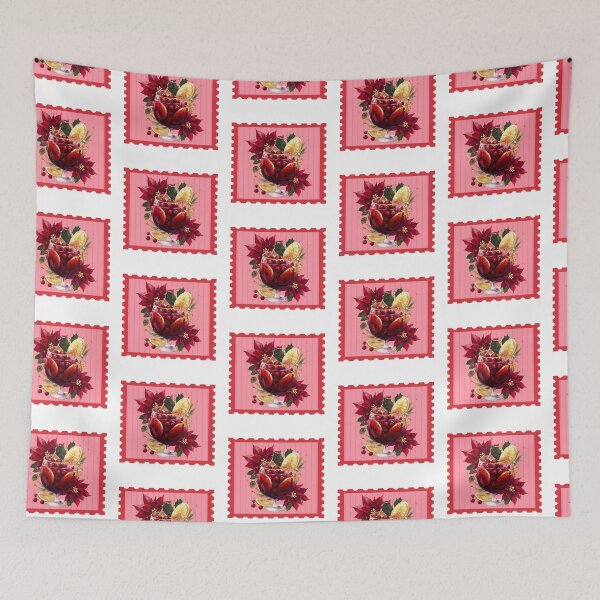 Item preview, Festive Sangria with Cranberries and Poinsettias designed and sold by Anastasiia Yurevych.