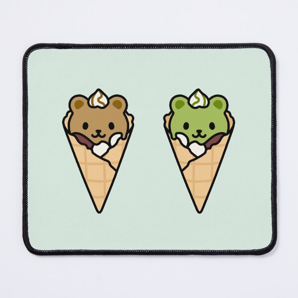 Item preview, Matcha & Hojicha Parfait Bears designed and sold by littlemandyart.