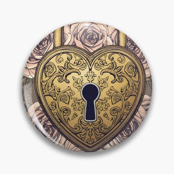 Item preview, Rose Garden Heart Lock – Elegant Fantasy Line Art for T-Shirts designed and sold by Valeree Store.
