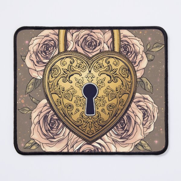 Item preview, Rose Garden Heart Lock – Elegant Fantasy Line Art for T-Shirts designed and sold by Valeree Store.