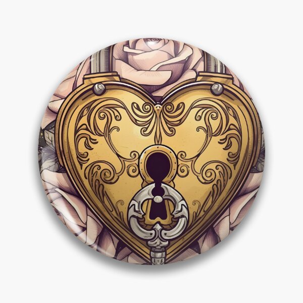 Item preview, Love Lock and Roses – Glowing Fairytale Line Art Design designed and sold by Valeree Store.